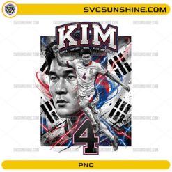 Kim Korea World Cup 2026 PNG with number 4 jersey and Korean football fan art