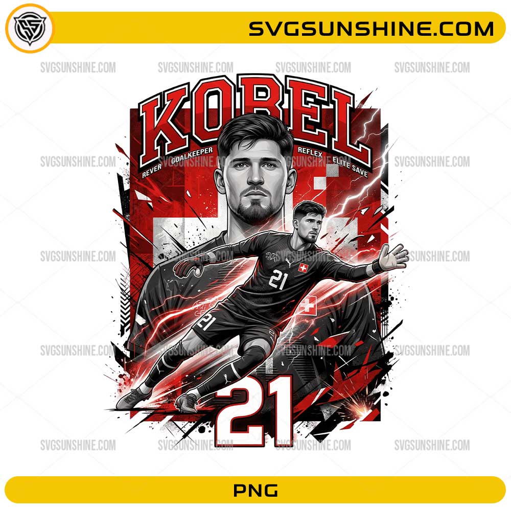 Kobel Switzerland Soccer PNG number 21 goalkeeper football design
