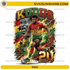 Kudus Ghana World Cup 2026 PNG, Football Fan Art Digital Download