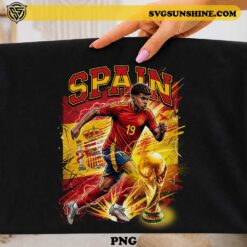 Lamine Yamal Spain soccer PNG with Spain national team colors and Spanish flag artwork for football t-shirts, sublimation printing, Cricut projects, and sports fan merchandise.