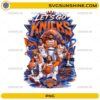Let's Go Knicks PNG featuring New York basketball team artwork with players and basketball graphics