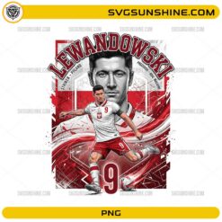 Lewandowski Poland Soccer PNG striker number 9 football design