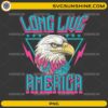 Long Live America Eagle PNG with retro patriotic bald eagle design