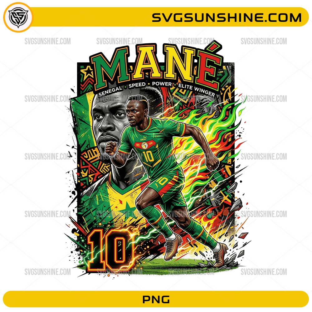 Mané Senegal Soccer PNG number 10 elite winger football design