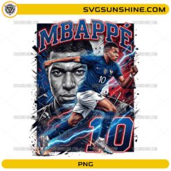Mbapp&eacute; France Football PNG, Kylian Mbappe Number 10 Fan Art Digital Download