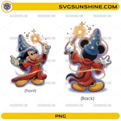 Mickey Sorcerer Bundle PNG with front and back magical cartoon mouse design