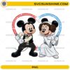 Mickey Star Wars PNG with cute space couple holding red and blue lightsabers