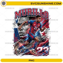 Murillo Panama World Cup 2026 PNG with number 23 jersey and bold football fan art