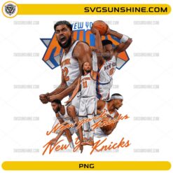 New York Basketball PNG featuring basketball players collage and team-inspired sports artwork