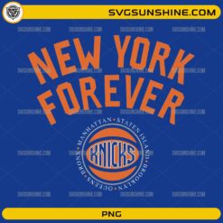 New York Forever Knicks PNG featuring vintage basketball typography and classic Knicks-inspired logo