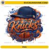 New York Knicks Basketball PNG graffiti street art design with basketball and cap