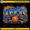 New York Knicks Graffiti PNG featuring city skyline, basketball, and street art typography