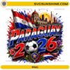 Paraguay 2026 Soccer PNG with flag and football design