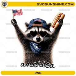 Patriotic Raccoon PNG | 4th of July America Summer Design