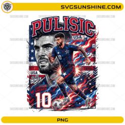 Pulisic USA Soccer PNG number 10 elite winger football design