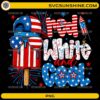 Red White And Cool PNG with patriotic popsicle wearing American flag sunglasses