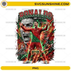 Ronaldo Portugal Soccer PNG CR7 legend number 7 football design