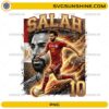Salah Egypt Soccer PNG with number 10 football player artwork, red black gold colors, and dynamic sports design