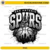 San Antonio Spurs PNG vintage basketball design with city skyline and distressed sports graphic