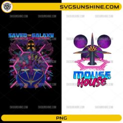 Saved The Galaxy They Played My Song Though PNG retro cosmic adventure ride design with neon galaxy artwork