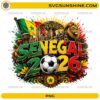 Senegal 2026 Soccer PNG with flag soccer ball lion and baobab tree