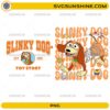 Slinky Dog Toy Story PNG Bundle featuring two retro-inspired cartoon dog designs with transparent background for sublimation projects.