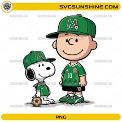 Snoopy Charlie Brown Mexico Soccer PNG featuring Peanuts-inspired characters wearing green Mexico football jerseys and matching caps.