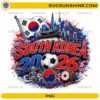 South Korea 2026 Soccer PNG with Korean flag soccer ball and skyline