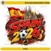 Spain 2026 Soccer PNG with flag soccer ball Sagrada Familia and guitar
