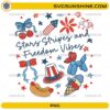 Stars Stripes And Freedom Vibes PNG with cute patriotic doodles and 4th of July elements