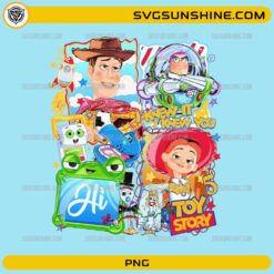 Toy Story 5 PNG Digital Download personalized cartoon characters design for sublimation and custom t-shirts