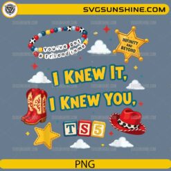 Toy Story Cowgirl Like Me PNG featuring western-themed graphics, friendship bracelet, sheriff badge, cowboy hat, boots, and colorful typography.