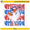 USA Goose PNG with patriotic bow, heart sunglasses, American flag, hot dog, and America lettering
