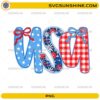 USA Patriotic PNG with stars floral patterns gingham print and bows