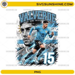 Valverde Uruguay Soccer PNG number 15 midfielder football design