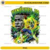 Vinícius Jr Brazil Soccer PNG with number 7 football player artwork, green yellow blue colors, flames, and lightning effects
