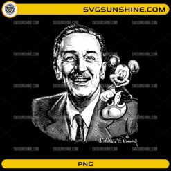 Vintage Walt Disney Mickey Mouse PNG engraved portrait design for sublimation and DIY crafts