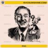 Walt Disney and Mickey Mouse PNG vintage sketch illustration for sublimation and DIY projects