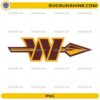 Washington Commanders W Arrow Logo PNG digital design with burgundy and gold football-inspired arrow emblem