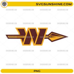 Washington Commanders W Arrow Logo PNG digital design with burgundy and gold football-inspired arrow emblem