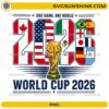 World Cup 2026 PNG featuring championship trophy, international flags, and transparent background