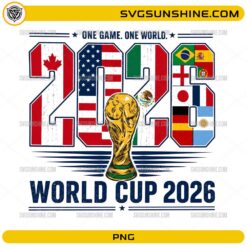 World Cup 2026 PNG featuring championship trophy, international flags, and transparent background