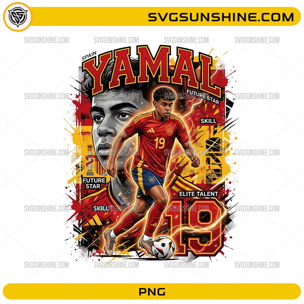 Yamal Spain Soccer PNG number 19 future star football design
