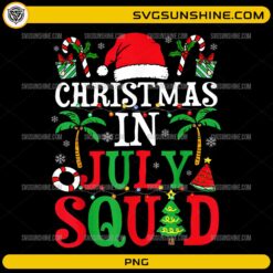 Christmas in July Squad PNG | Tropical Summer Christmas Party Digital Download