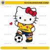 Cute kitty inspired Colombia soccer PNG wearing a Colombia football jersey with transparent background for sublimation and DIY crafts