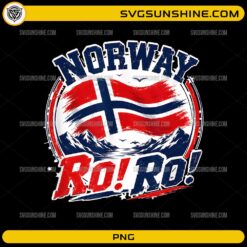 Norway Ro Ro PNG with distressed Norwegian flag and mountain landscape