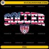 American Soccer USA Flag PNG patriotic soccer design with USA flag lettering and soccer crest