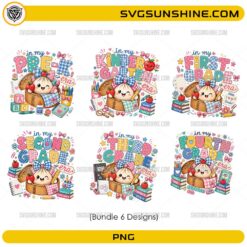 Back To School Dumpling Grade Level Bundle PNG with Pre-K Kindergarten First Second Third and Fourth Grade designs