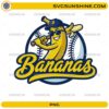 Bananas Baseball Player PNG featuring a cool banana mascot wearing sunglasses and holding a baseball bat