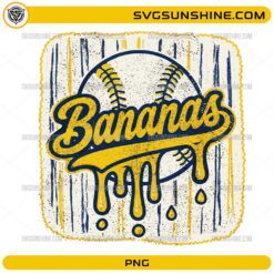 Bananas Baseball PNG | Retro Softball Team Drip Design Digital Download